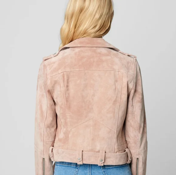 NWT BlankNYC Suede 100% Leather Moto Jacket in Desert Rose SMALL MSRP $198 - Picture 4 of 11